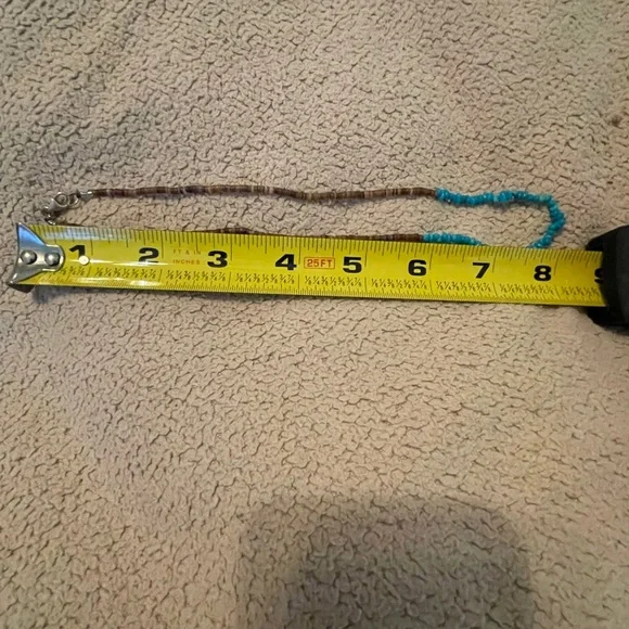 Peyote Bird choker necklace. 16”. Turquoise and brown bead - Picture 3 of 3